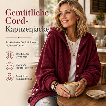 🔥 50% RABATT! Lässige, weite Damen-Kapuzenjacke aus Cord – bequem & vielseitig