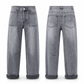 🔥Beliebtes Produkt ！✨Damen Stretchjeans in Übergröße, mittlere Taille, verkürzte Hosen, Denimhosen mit schmalem Knöchelbund und gesteppten aufgesetzten Taschen