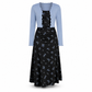 📢🎉50%Rabatt!!!🛍️✨2-teiliges Set: Damen Vintage-Blumen-Trägerkleid und kurz geschnittene Rippstrick-Strickjacke