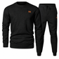 Herren Freizeit Strickset Herbst Winter Rundhals Jacquard Strickpullover Set