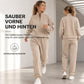 🚀Neu eingetroffen! 50% Rabatt!🚀 Lässiger zweiteiliger Hosenanzug, einfarbiges Oberteil mit Reißverschluss und Reverskragen sowie lange Hosen für Herbst und Winter