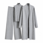 Lockeres 3-teiliges Strickset für Damen für Herbst und Winter: Weste ohne Ärmel, Strickjacke und Hosen-Outfit