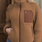 Damen Winter Sherpa Plüschjacke mit durchgehendem Reißverschluss