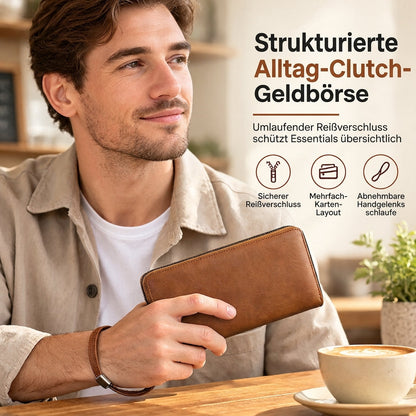 🔥Räumungsverkauf🔥Herren Lange Geldbörse mit Reißverschluss, großes Fassungsvermögen, multifunktionaler Kartenhalter, Clutch-Tasche