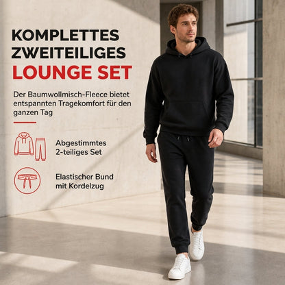 🌊Winter-Sale: 50% Rabatt + Gratis Versand!🌊  Herren-Loose-Fit-Sweatshirt mit Buchstabendruck und langer Hose, Trainingsanzug-Set