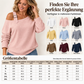 📢🎉50%Rabatt!!!🛍️✨Damen Longsleeve mit asymmetrischem Off-Shoulder-Design