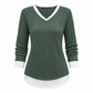 Kunst-Zweiteiliger, geschichteter Strickpullover, lässiges Sweatshirt-Oberteil