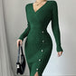 Elegantes geripptes Bodycon-Kleid für Damen