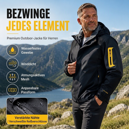 Herren Farbblock-Winddichte Outdoor-Jacke