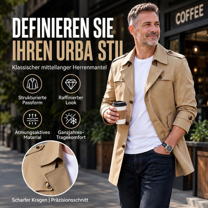 Herren Business-Trenchcoat in mittlerer Länge