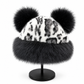 📢Letzter Tag!📢 Damen Vintage-Leopardenmütze mit Plüschbärenohren, mongolische Mütze, dicke warme Winter-Ohrenschutz-Beanie