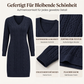 Freizeitkleid für Damen mit V-Ausschnitt und Zopfstrick