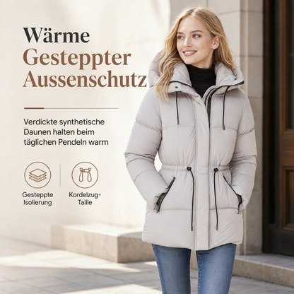Langer gepolsterter Kapuzenmantel für Damen