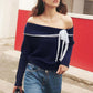 ⏳Kostenlose Lieferung für kurze Zeit🚛💖 Eleganz und Romantik: Das off-Shoulder-Pullover mit Spitzendetail! 🌟