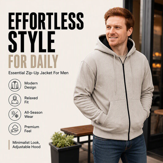 📢🎉50%Rabatt!!!🛍️✨Warm gefütterter Kapuzen-Sweatshirt mit durchgehendem Reißverschluss für Herren