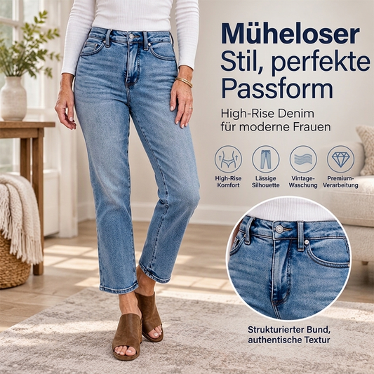 📢🎉50%Rabatt!!!🛍️✨High-Waist Jeans für Damen in Cropped-Geradeausfall