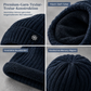 🥳 Winter Strick-Beanie für Herren mit integriertem Halstuch und Ohrenklappen, dickes gefüttertes Gewebe, große Kälte-Schutzmütze