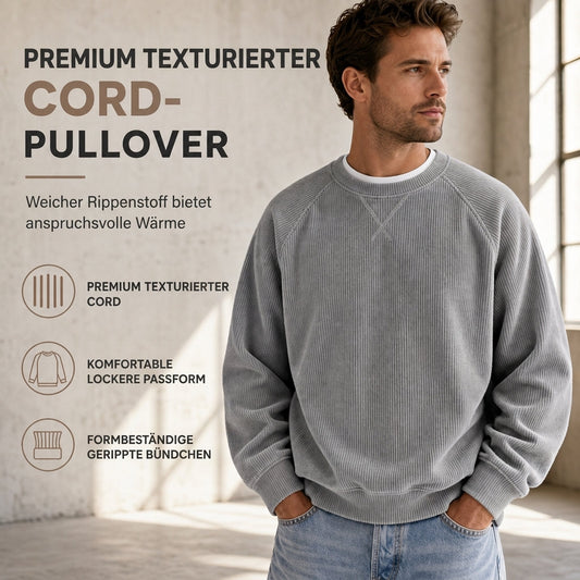🛍️✨Cord-Basic-Sweatshirt für Herren mit Rundhalsausschnitt und langärmeligem Pullover