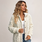 Damen lässige Plüschjacke mit Knopfleiste
