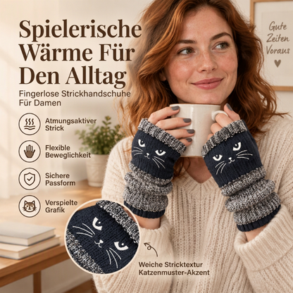 Warme halbfingerlose Strickhandschuhe für den Winter