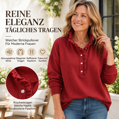 📢🎉50%Rabatt!!!🛍️✨Damen Sweatshirt mit Rüschenkragen und Pullover-Form