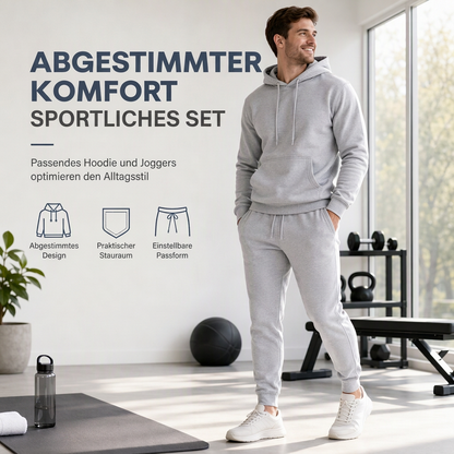 Herren Freizeit Weich Kapuzenpullover und Jogginghosen Set