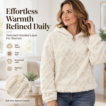 🔥Trending! Jetzt zugreifen!🔥 Women's Diamond Jacquard Plush Hooded Sweatshirt