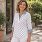 🥳Bestseller!🥳 Damen-Kariertes Polka-Dot-Hemd mit gestreiftem Kragen