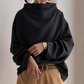 🥳Wiederkäufer-Rate über 90%!🥳 Locker geschnittener Mock-Neck-Pullover mit Drapierung, abfallenden Schultern und langen Ärmeln