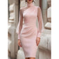 👗 Damen Bodycon-Kleid aus Netzstoff | Kein kratzendes Material, kein langweiliger Partylook – Stehkragen, figurbetont & selbstbewusst ✨