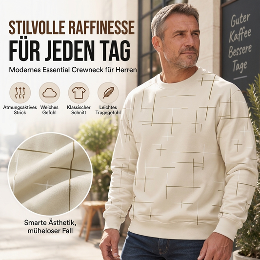 📢🎉🛍️✨Freizeit Sweatshirt mit Rundhalsausschnitt und Linienmuster für Herren