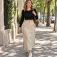 Damen High-Waist Cargo-Midirock