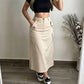 Damen High-Waist Cargo-Midirock