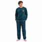 Zweiteiliges Loungewear-Set mit grünem Langarmshirt und grünen karierten Hosen