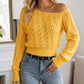 🔥Nur heute: 50% Rabatt!🔥 Damen schulterfreies kurz geschnittenes Strickpullover