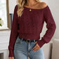 🔥Nur heute: 50% Rabatt!🔥 Damen schulterfreies kurz geschnittenes Strickpullover