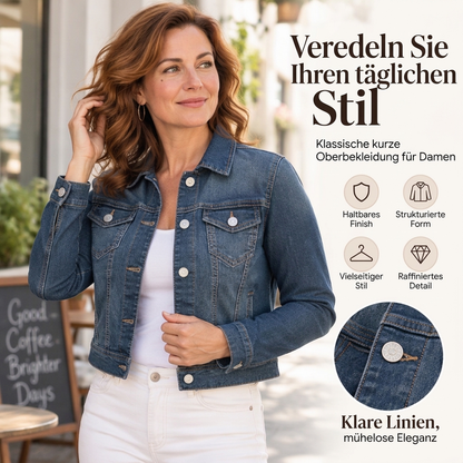 ⏰Beliebt und bald ausverkauft!⏰ Klassische bauchfreie Jeansjacke für Damen