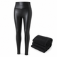 Damen High-Waist-Leggings aus PU-Leder, mit Fleecefutter, super weiche warme Winterhosen