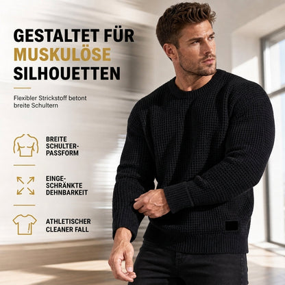 🥳Wiederkäufer-Rate über 90%!🥳 Herren Strickpullover mit Rundhalsausschnitt Grobstrick Oberteil für Herbst und Winter