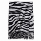 Damen Zebra Print Kunstkaschmir Schal, dicker warmer Winter Stola mit Fransen