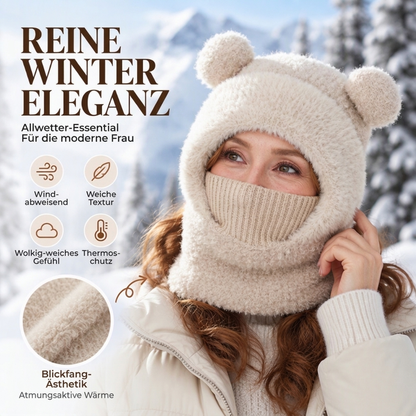 3-in-1 Winter Bärenmütze mit Schal & Maske