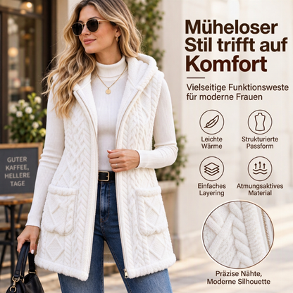 🚀Neu eingetroffen! 50% Rabatt!🚀 Bequeme zweiseitige, flauschige Kapuzenweste für Damen