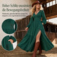 🔥Heiß begehrt! Jetzt sichern!🔥 Damen Boho V-Ausschnitt Langarm Spitzenpatchwork Stufen-Maxikleid mit Taschen