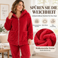 🧸🧶 Damen Plüsch-Zopfmuster Kapuzenjacke & Hose – Kuscheliges Zweiteiliges Set (EU 34-54)