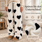 Damen-Plüschhose mit Herzprint und weitem Bein