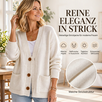 ⚡Flash-Sale!⚡ Damen Cardigan mit V-Ausschnitt und lockerer Passform