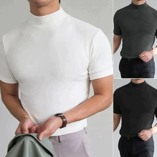 CAMISETA DE CUELLO ALTO SLIM FIT PARA HOMBRE - COMPRA 3 ENVÍO GRATIS