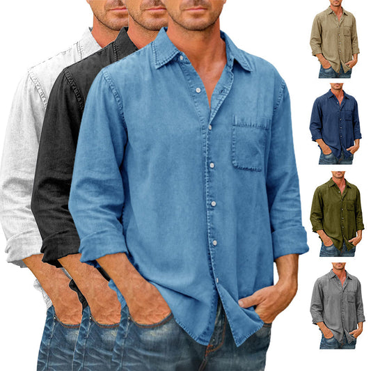 🔥🔥Camisa estilo vaquero para hombre 【Manga larga】- Compre 2 envío gratis