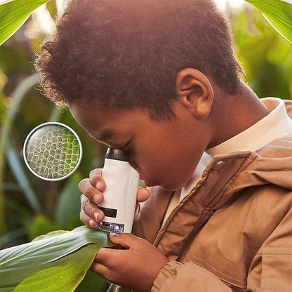 Microscopio de bolsillo portátil para niños con zoom ajustable 60-120x