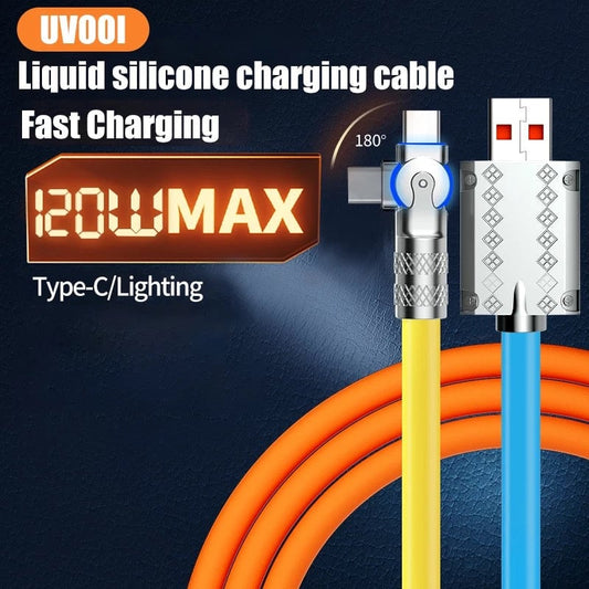 COMPRE 1 Y LLÉVESE 1 GRATIS - Rotación de 180 ° Cable de carga súper rápida de 120 W